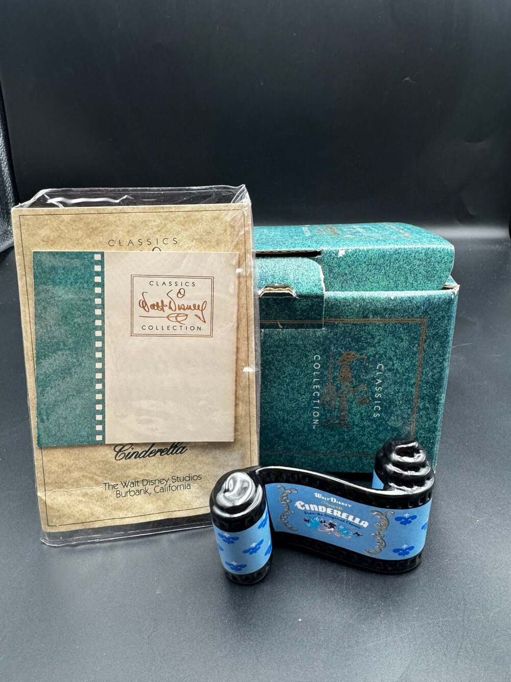 Walt Disney Classics Collection Cinderella Opening Title Scroll Figurine with Bo